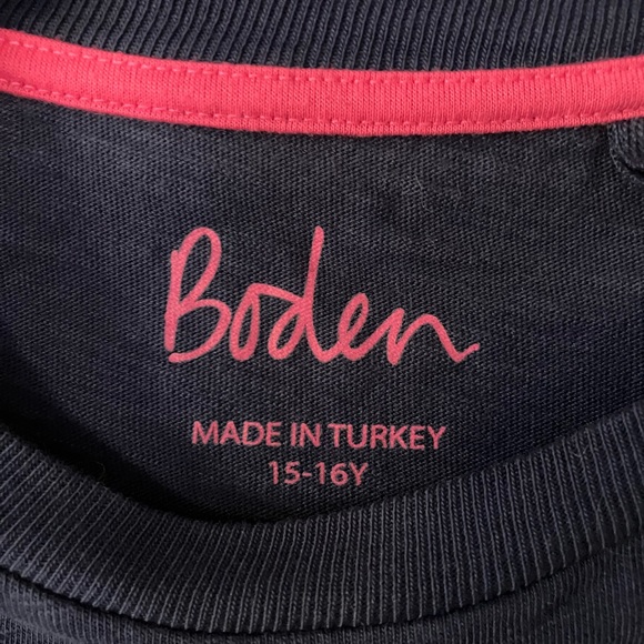 Mini Boden "Santa Paws" Navy Blue Longsleeve Christmas T-shirt Girls Sz 15-16yr - Picture 3 of 6